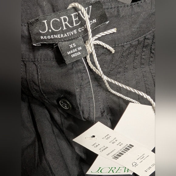 J. Crew Black Jolie Eyelet Cotton Poplin Relaxed Boho Button Front Dress Size XS - Picture 4 of 11